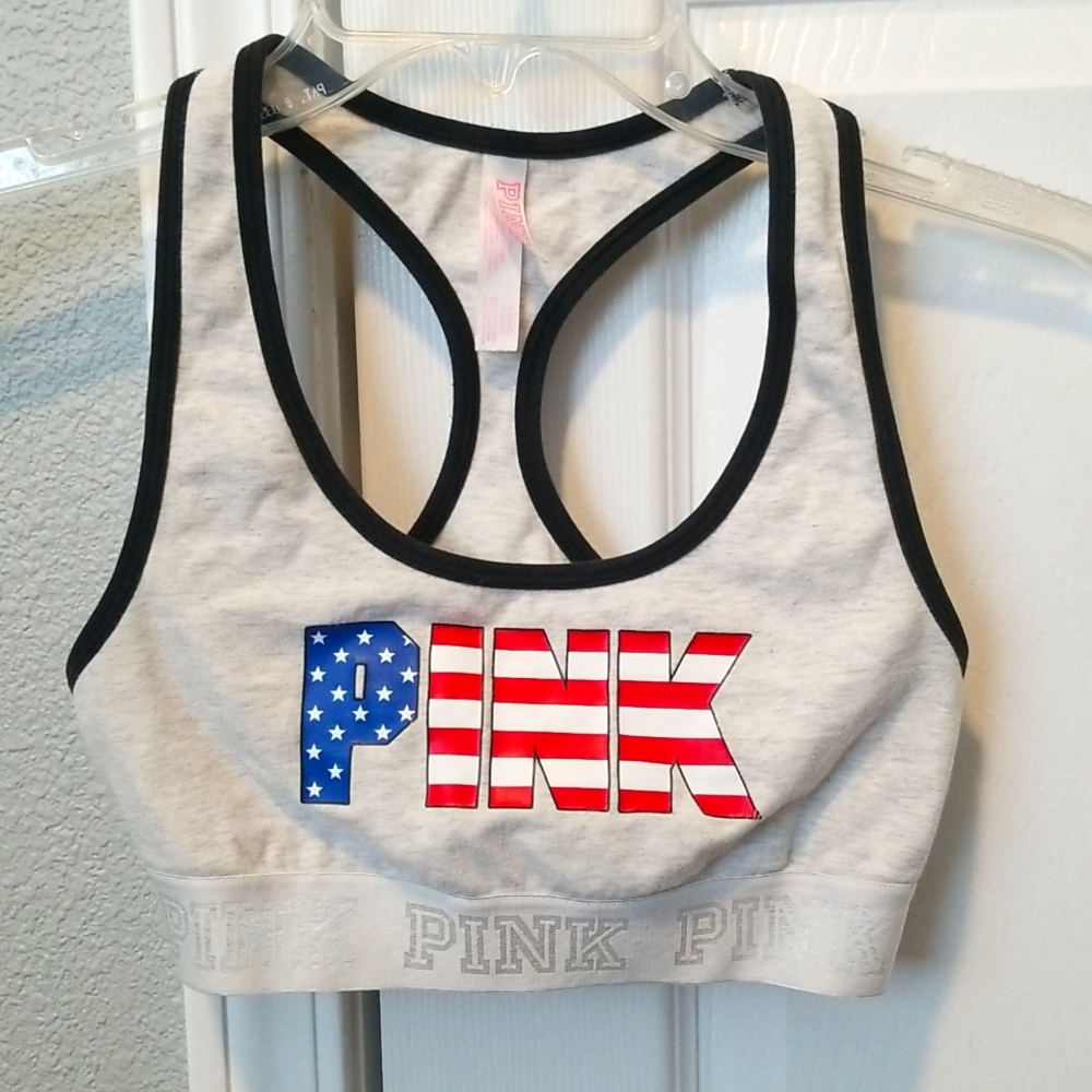 3 for $15 PINK Sports Bra USA Flag Logo